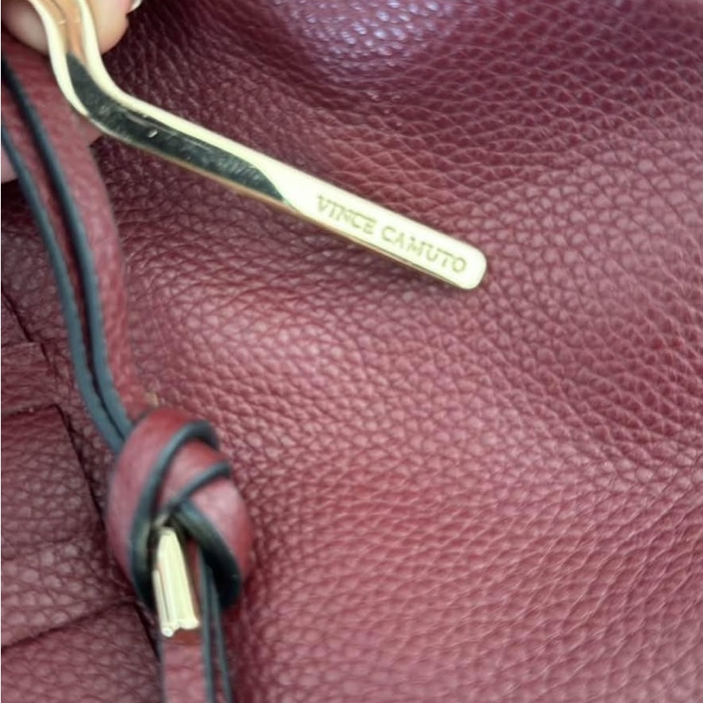 Vince Camuto Red Shoulder Bag with Woven Detailing - Picture 2 of 3